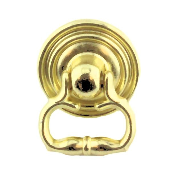 (5 Pack) 1 inch Classic Style Small Ring Pull Polished Brass