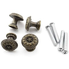 Antique Jewelry Box Pull Handle, 4-Pack Retro Bronze Round 0.67″ x 0.59″ knobs