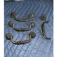 Traditional Oil-Rubbed Bronze Metal Rope Cabinet/Drawer Pull, 3″ C-C, 3PK