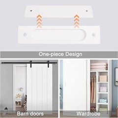 4 PCS 18CM Warm White Aluminum Alloy Rectangular Recessed Sliding Door Pull