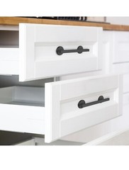 Cabinet Handles/Pulls 2 Pieces Aluminum Self-Stick Black Matte 5″ Hole Centers