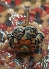 Brand New Porcelain Decorative Drawer Cabinet Knob Pull Beautiful Colors!!