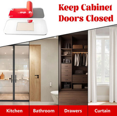 16 Pack Magnetic Cabinet Door Catch, No Drill Ultra Thin Stainless Steel Cabinet