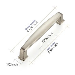 3 PCS Solid Brushed Satin Nickel Cabinet Cupboard Drawer Handle Pull 33/4 Inch