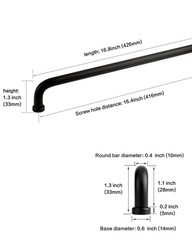 5 PCS 163/8 Inch Matte Black Extra Long Cabinet Door Pulls Bathroom Vanity