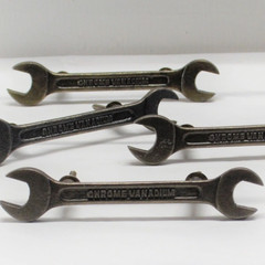 Antique Silver Wrench Metal Drawer Pull Handle Kitchen Cabinet Dresser Door Knob