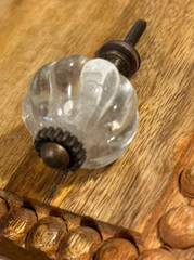 Scalloped Glass Metal Knob Cabinet Handles Furniture Hardware Cupboard Drawer