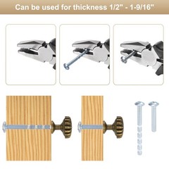 6 Pack Cabinet Knobs, 1.14″ Dia. Round Dresser Knob with Screws, Gold