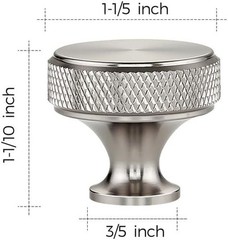 Round Stainless Steel Cabinet Knobs Knurled Single Hole Pull Brushed For Kitchen