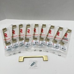 Richelieu Satin Brass Cabinet Drawer Pull Handles 128mm (5 1/32″) Lot of 10 New