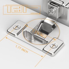Chibery Non-Slow Close Regular Hinges, 1-3/8″ Overlay Standard Concealed Cabi…