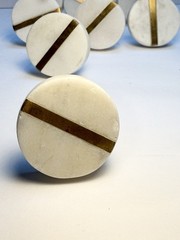 Set of 11 Marble Drawer Pulls – 8 Round and 3 Square