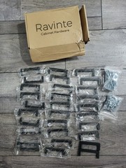 30pk Ravinte Solid 3″ Hole Center Slim Square Drawer Handles Pulls Matt Black