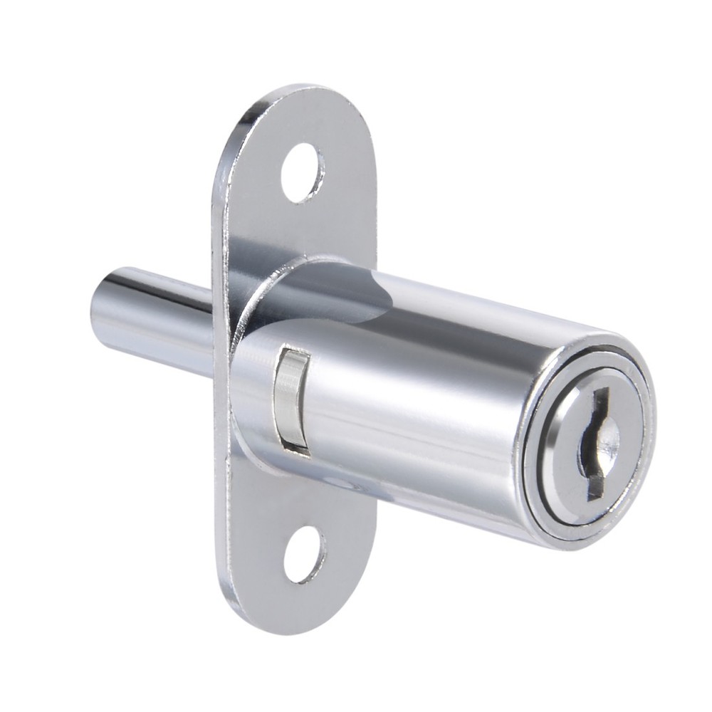 Cylinder Zinc Alloy Chrome Finish Plunger Lock Keyed Different 32mmx19mm