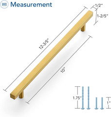 30 Pack Gold Cabinet Handles 10 Inch Brushed Brass Square Cabinet Pulls Gold Har