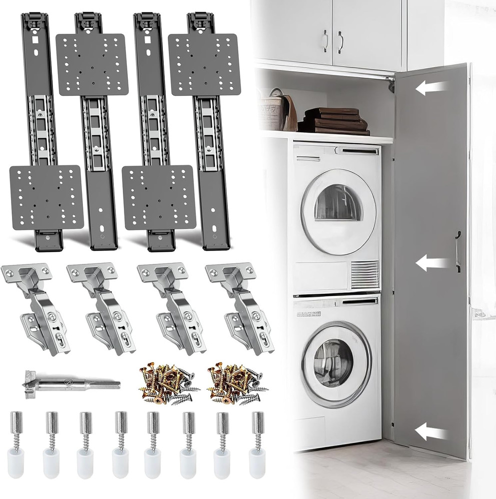 12 Inch Pocket Door Slides 4 PCS, Complete Hidden Sliding Hardware Kit for Inset