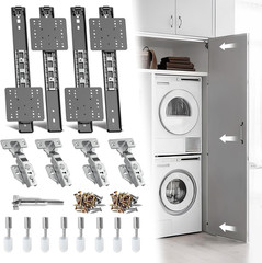 12 Inch Pocket Door Slides 4 PCS, Complete Hidden Sliding Hardware Kit for Inset