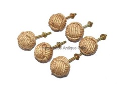 6 Knotty Door knobs – Nautical Drawer pulls – Jute Rope Drawer pulls