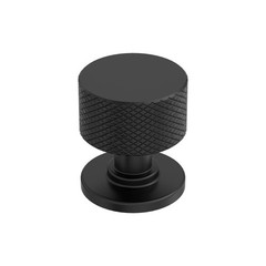 Balata 1-1/8 inch 29mm Diameter Matte Black Cabinet Knob, BP37632MB