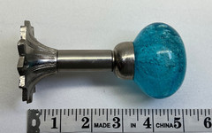 Blown Glass Vintage Handle Pair India Door Pull Steel Direct Mount Blue Oddity