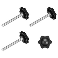 4Pcs Clamping Screw Knob, M6 x 50mm Hex Shaped Star Knob, 25mm Dia