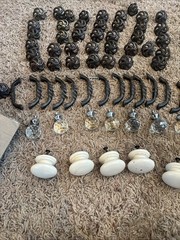 Lot of 68 Metal, Wood, Glass Drawer Knobs Cabinet Pulls Mixed Look