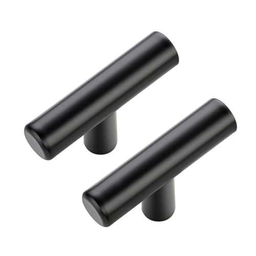 JOY DECOR Pack Cabinet KnobHandles, 2in Kitchen Single Hole Black -Set of 12-NEW