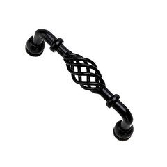 6 Pack Black Birdcage Cabinet Hardware Handle Pull