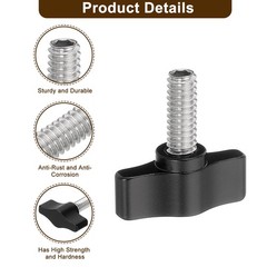 4 Pcs 1/4″ – 17.2 Thumb Screw, 304 Stainless Steel Threaded Knurled Thumbscrew