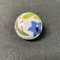 (5 Pack) 1-3/4 inch Floral Ceramic Knob