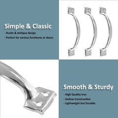 Zorveiio 20 Pcs 4” Metal Door Handles Bow Handle, Large 4″ – 20Pcs, Silver