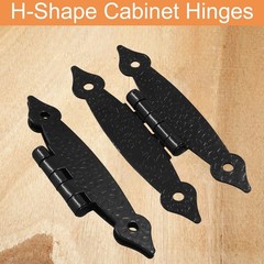 12 Pack Black Hammercraft 3.5 In HShape Flush Mount Cabinet Door Hinges