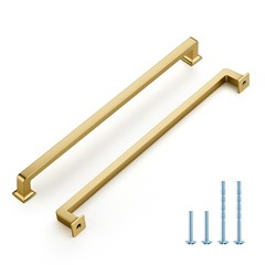 5 PCS 10 Inch Brushed Gold Cabinet Handles Solid Zinc Alloy Drawer Pulls