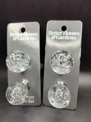 Clear Glass Bubble Knob Set 4 Chrome Better Homes and Garden 1.25″W x 1.5″L