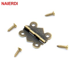 10pcs NAIERDI Mini Butterfly Door Hinges Gold Silver Bronze Cabinet Drawer Jewel