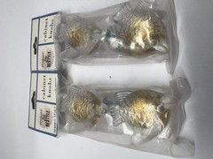Set of 5 Beach Inspired Brass & Frosted Glass Fish Drawer Knobs NEW