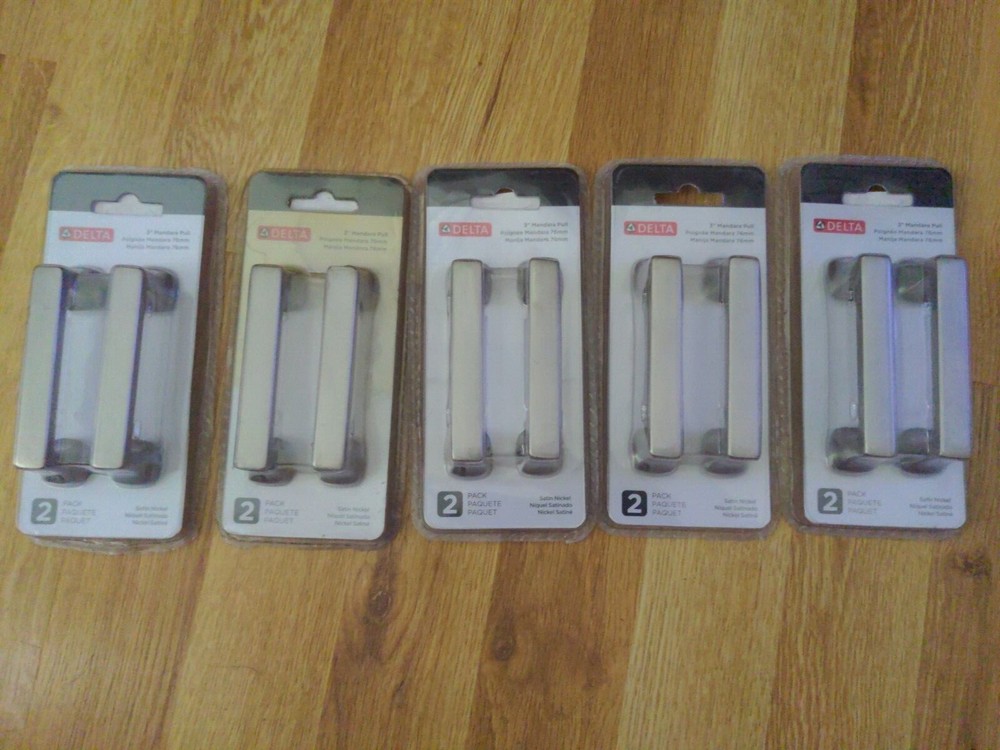 LOT 10 Cabinet Handles Pulls Satin Nickel 3 in.