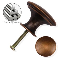 12 Packs Antique Copper Kitchen Cabinet Knobs 30mm/1.18″ Antique Red Copper