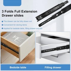 1-10Pair Full Extension Drawer Slides Rails 10″-28″100LB Side Mount Ball Bearing