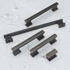 MFYS Black Copper Cabinet Handles Kitchen Pull Drawer Cupboard Dresser Knob