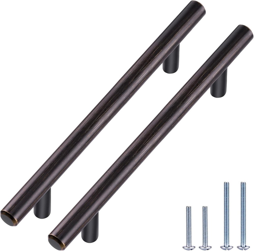 Bronze Solid Cabinet Handles 5 Inch Hole Center 1/2 Inch Diameter 10 PCS