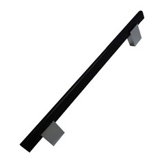 Euro Bridge Style 7-9/16″ Centers Chrome Black Cabinet Pull Handle 8-13/16″