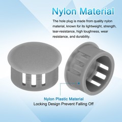 100pcs Nylon Hole Plugs, 5/7″ Round Drill Screw Hole Plugs Covers, Deep Grey