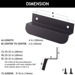 Cabinet Foot Pull Aluminum Alloy with Adhesive and Screws for Kitchen Doors