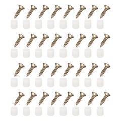 100Pcs M4 x 10mm Plastic Hinge Dowel Inserts with Self-Tapping Screws White