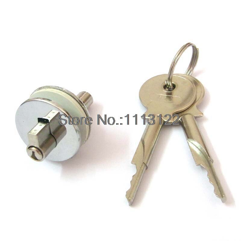 232 Glass Showcase Lock Glass Sliding Brass Cylinder Glass Door Lock Key Aliked