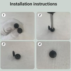 120 Pcs 3 Sizes Screw Cover Caps, Smooth Plastic Caps for Covering Screw Black