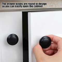 New 30 Pack Matte Black Kitchen Cabinet Knobs Round Drawer Pulls Stainless Steel