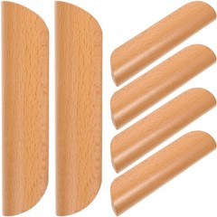 6Pcs Wooden Semicircle Drawer Pull Handles Khaki Cabinet Handles for Home