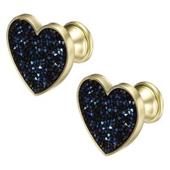 2Pcs, Drawer Knobs Decorative Heart-Shaped Pull Handles Crystal Blue